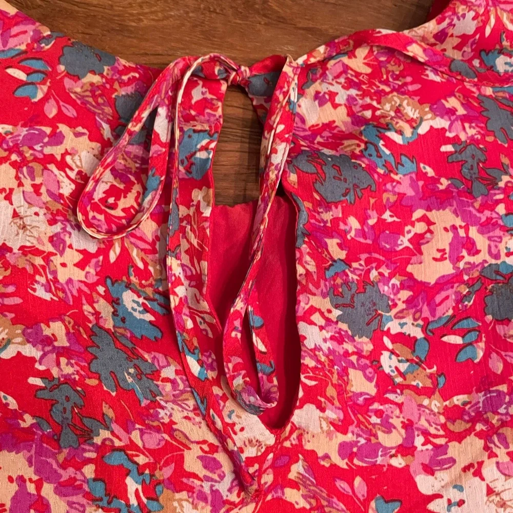 Sugarlips Babydoll Swing Dress Ruffle bottom Scoop Neck and Tie Back. Size L. - Picture 4 of 10